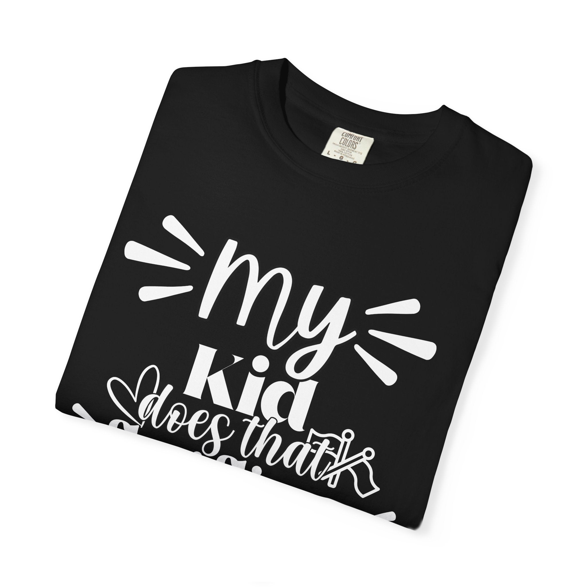My kid does that flag flippy thing- Funny Color guard T-shirt